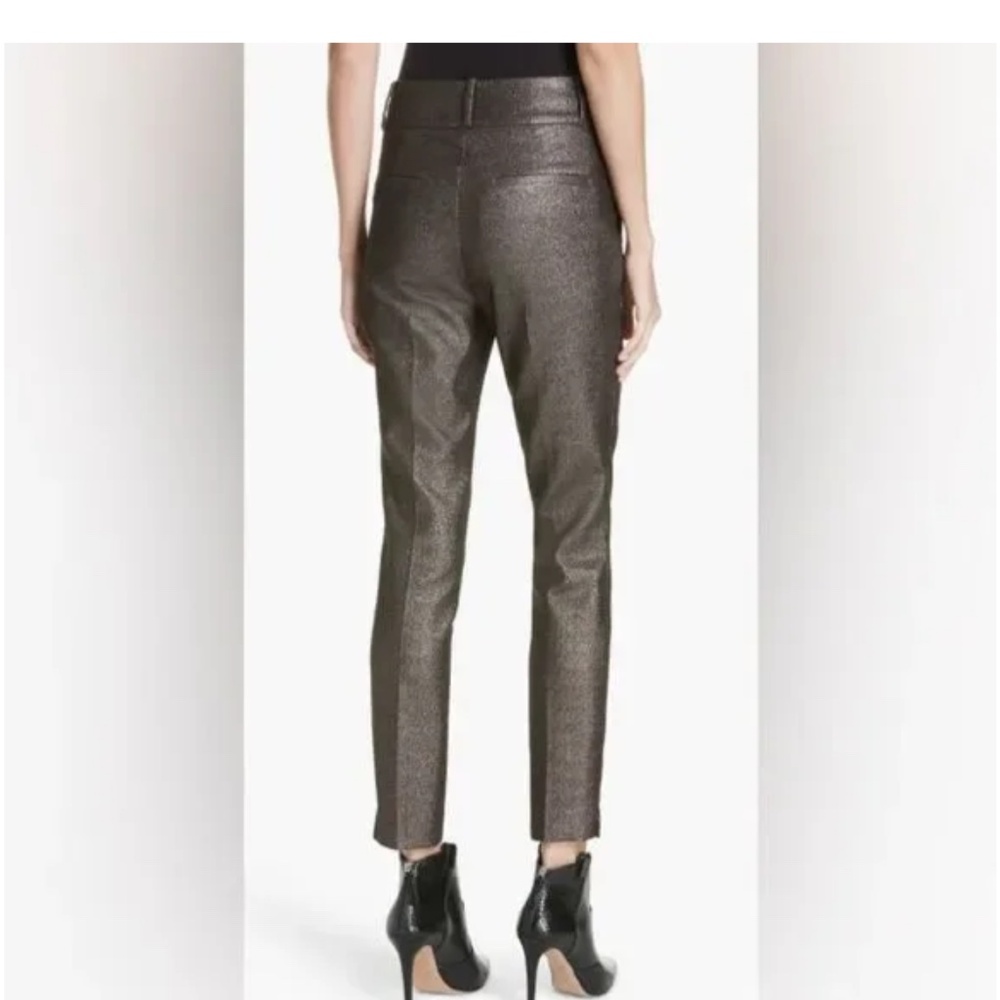 Veronica Beard Metallic Lago Pintuck Trousers Size 10 - Picture 3 of 9